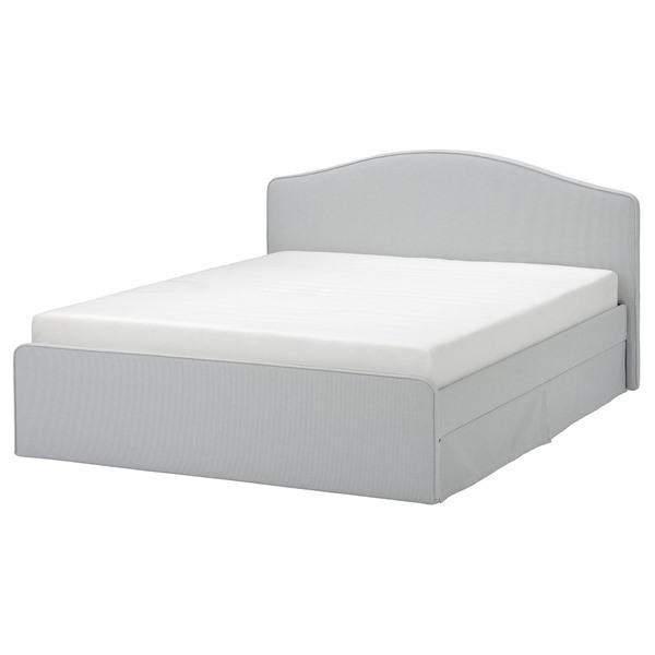 [IKEA/イケア/通販]RAMNEFJALL ラムネフィエルファブリックベッドフレーム, クロヴスタ グレー/ホワイ……[5](29560232) | 