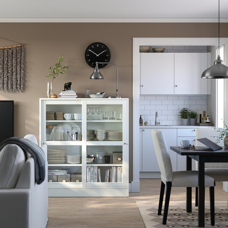 [IKEA/イケア/通販]HAVSTA ハーヴスタ コレクションケース 台座付き, ホワイトクリアガラス, 121x37x134 cm[3](29563141) |  | 01