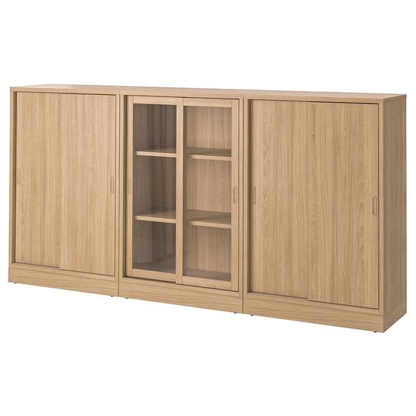 [IKEA/イケア/通販]TONSTAD トンスタード収納コンビネーション 引き戸付, オーク材突き板/クリアガラ……[4](29570250) | 