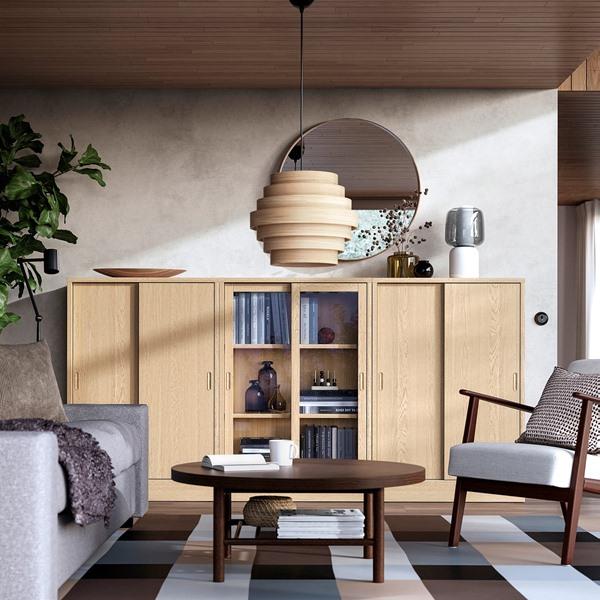 [IKEA/イケア/通販]TONSTAD トンスタード収納コンビネーション 引き戸付, オーク材突き板/クリアガラ……[4](29570250) |  | 01