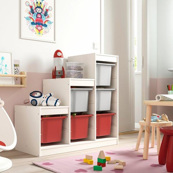 [IKEA/イケア/通販]TROFAST トロファスト収納コンビネーション, ホワイト グレー/レッド,99x44x95 cm[7](29584469) |  | 01