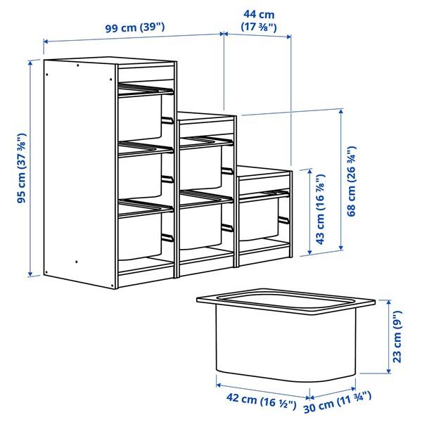 [IKEA/イケア/通販]TROFAST トロファスト収納コンビネーション, ホワイト グレー/レッド,99x44x95 cm[7](29584469) |  | 04