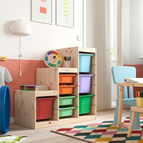 [IKEA/イケア/通販]TROFAST トロファスト収納コンビネーション, ライトホワイトステインパイン/マル……[9](29584501) |  | 01