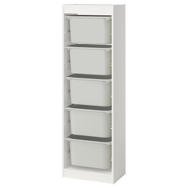 [IKEA/イケア/通販]TROFAST トロファスト収納コンビネーション, ホワイト/グレー,46x30x146 cm[6](29585355) | 