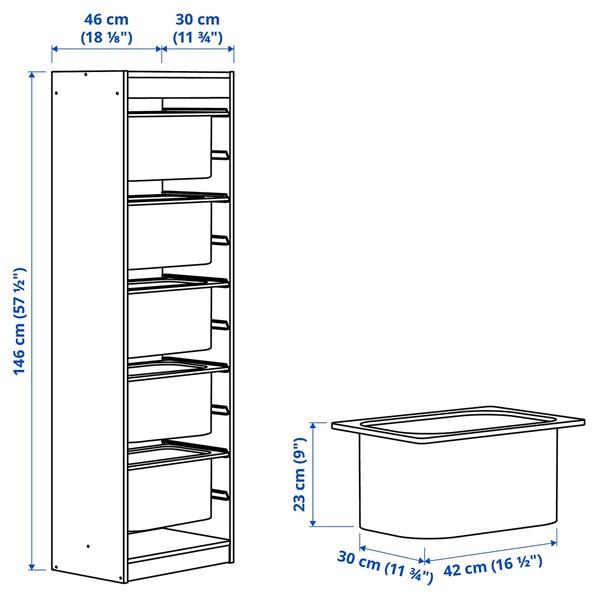 [IKEA/イケア/通販]TROFAST トロファスト収納コンビネーション, ホワイト/グレー,46x30x146 cm[6](29585355) |  | 03