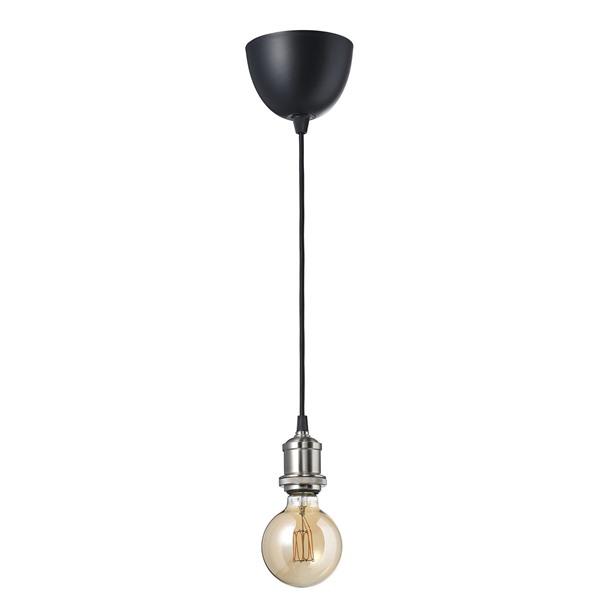 [IKEA/イケア/通販]JALLBY イェルビー / MOLNART モールナルトペンダントランプ 電球付き, テキスタイル ニッケルメッキ/球形 ブラウンクリアガラス[BB](2959720 | 