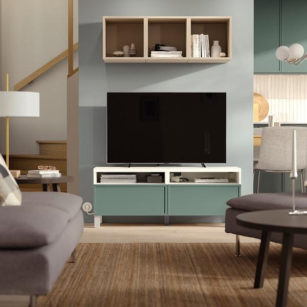 [IKEA/イケア/通販]BESTA ベストーテレビ台 引き出し付き, ホワイト/クルークマカーレ ダークグレー……[12](29597631) |  | 01