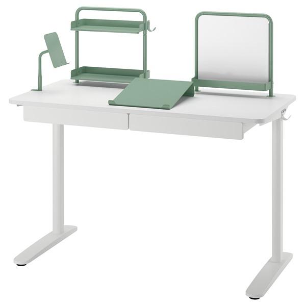 [IKEA/イケア/通販]RELATERA レラテラデスクコンビネーション, ホワイト/ライトグレーグリーン,117x60 cm[8](29607381) | 