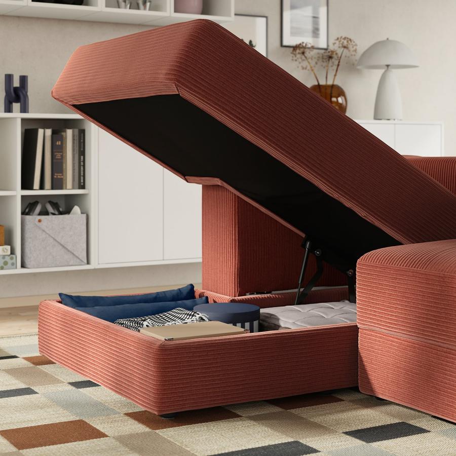 [IKEA/イケア/通販]JATTEBO イェッテボ 2.5人掛けモジュールソファ 寝椅子付き, 左 ヘッドレスト付き/サムサーラ ブラウンレッド[10](29607625) |  | 01