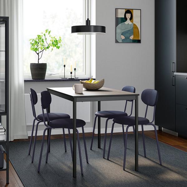 [IKEA/イケア/通販]SANDSBERG サンドスベリ テーブル＆チェア4脚, ブラック ブラック/レマルン ダークブルー ダークブルー, 110x67 cm[6](29608795) |  | 04