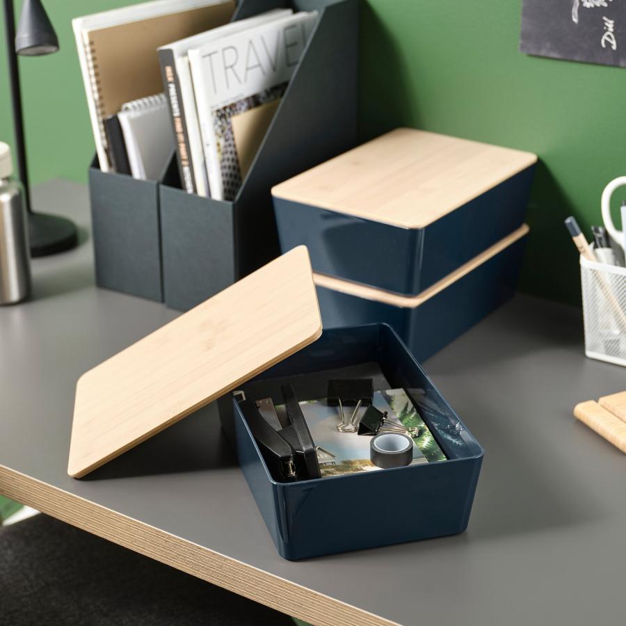 [IKEA/イケア/通販]KUGGIS クッギス ふた付きボックス, ブラックブルー/竹, 18x26x8 cm[AA](29610213) |  | 02
