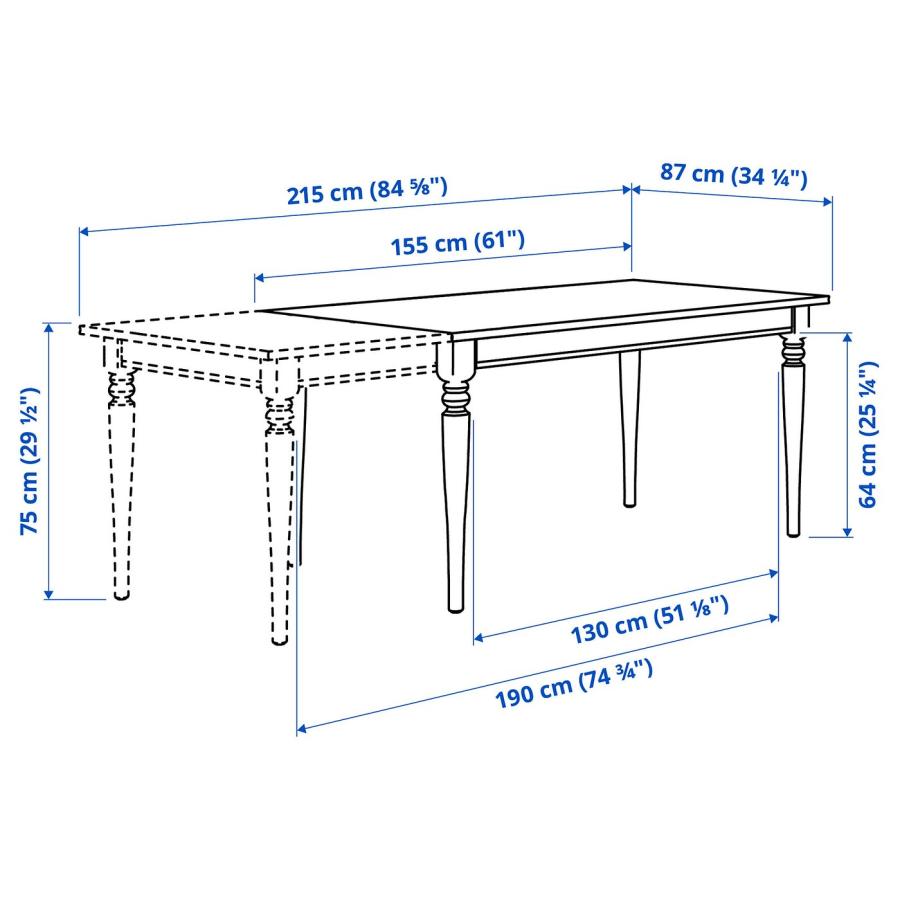 [IKEA/イケア/通販]ROSENTORP ローセントルプ / ROSENTORP ローセントルプ テーブル＆チェア4脚, ブラック/ブラック, 155/215x87 cm[6](29611689) |  | 03