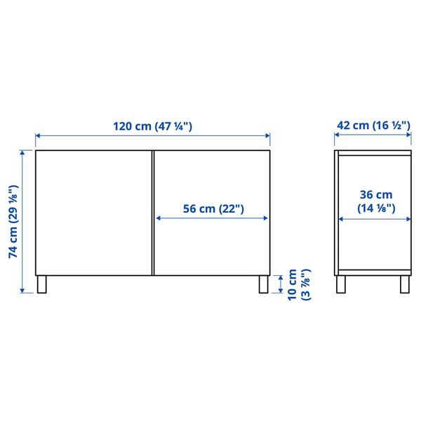 [IKEA/イケア/通販]BESTA ベストー収納コンビネーション 扉付, ブラックブラウン ラップヴィーケン/ストゥッバルプ/ブラウン ウォールナット調,120x42x75 cm[7]( |  | 02