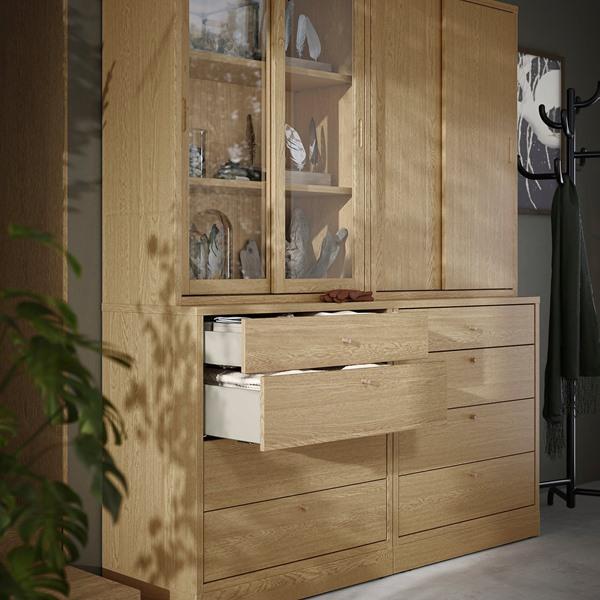 [IKEA/イケア/通販]TONSTAD トンスタード収納コンビネーション 引き出し付, オーク材突き板/ガラス,16……[7](29612405) |  | 03