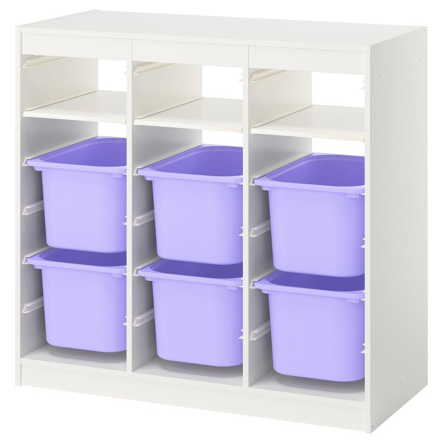 [IKEA/イケア/通販]TROFAST トロファスト 収納コンビネーション, 棚/ボックス付き ルームディバイダ―/ホワイト ライラック, 99x44x95 cm[10](29613136) | 