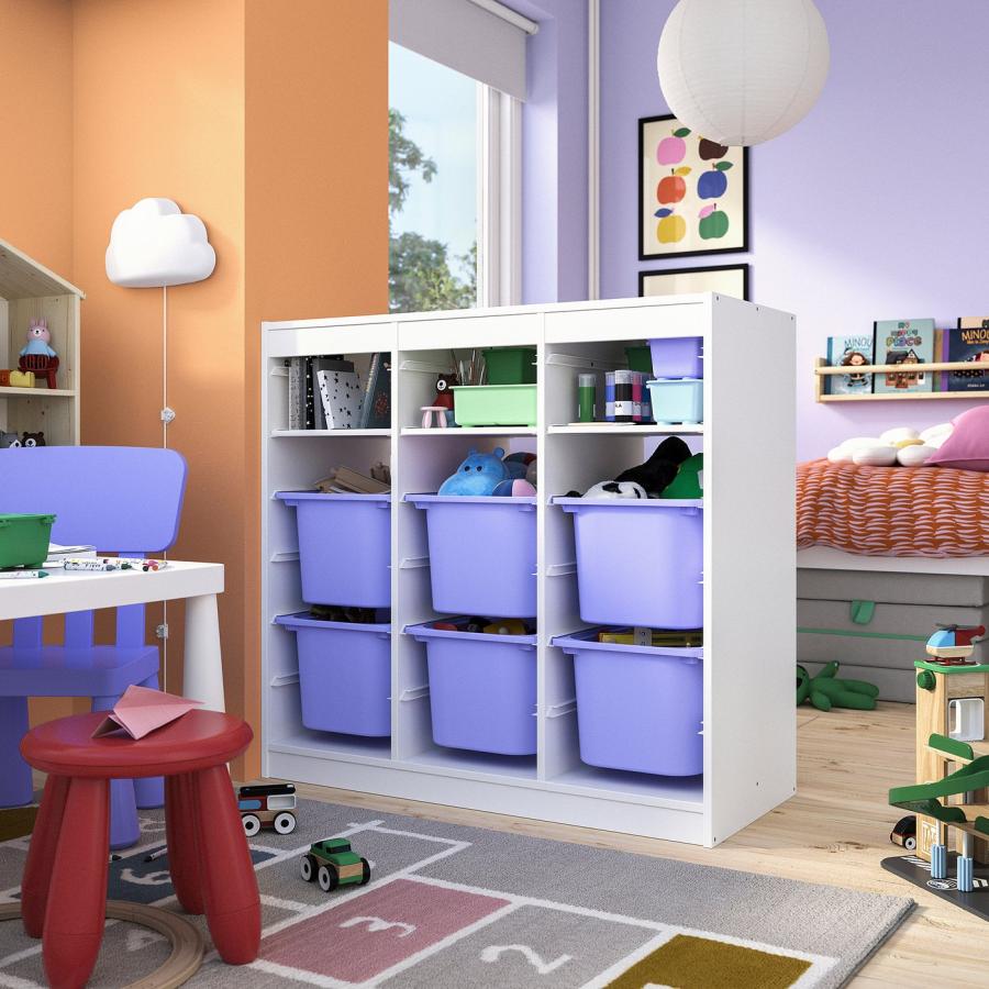 [IKEA/イケア/通販]TROFAST トロファスト 収納コンビネーション, 棚/ボックス付き ルームディバイダ―/ホワイト ライラック, 99x44x95 cm[10](29613136) |  | 03