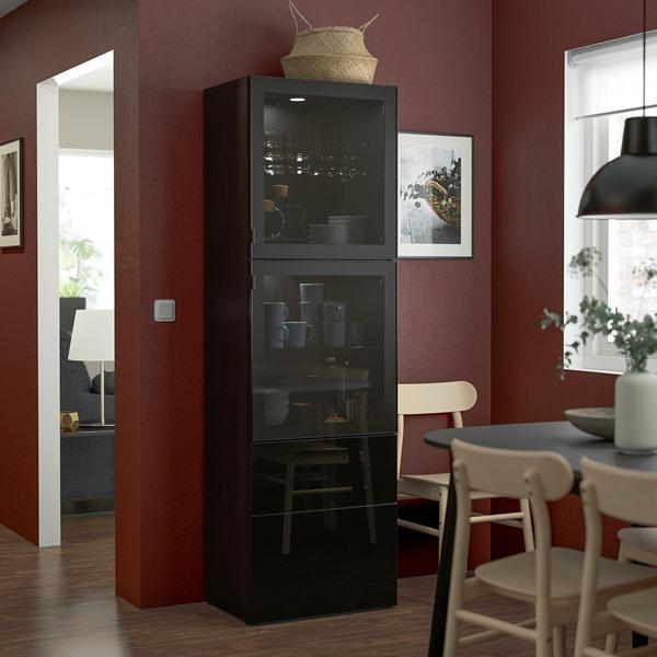 [IKEA/イケア/通販]BESTA ベストー収納コンビネーション ガラス扉付き, ブラックブラウン/セルスヴ……[15](29622862) |  | 02