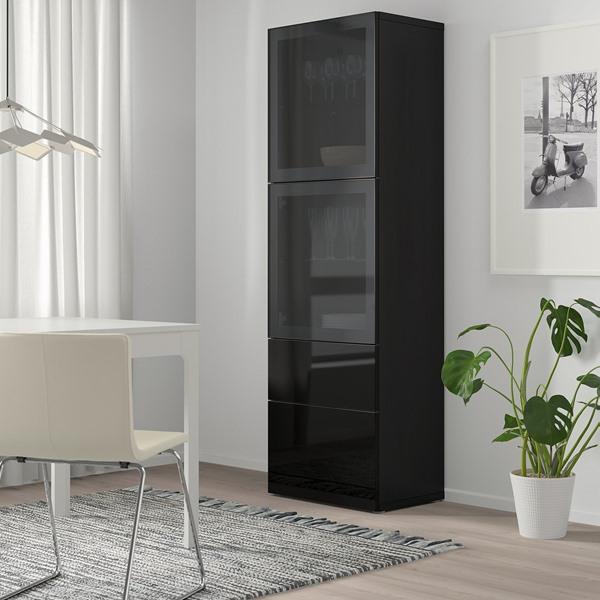 [IKEA/イケア/通販]BESTA ベストー収納コンビネーション ガラス扉付き, ブラックブラウン/セルスヴ……[15](29622862) |  | 05