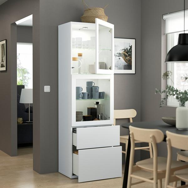[IKEA/イケア/通販]BESTA ベストー収納コンビネーション ガラス扉付き, ホワイト/ラップヴィーケン ……[15](29622876) |  | 01