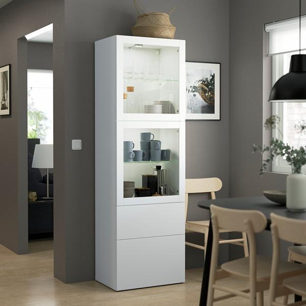[IKEA/イケア/通販]BESTA ベストー収納コンビネーション ガラス扉付き, ホワイト/ラップヴィーケン ……[15](29622876) |  | 02