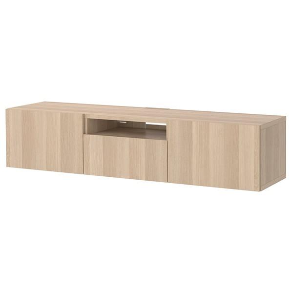[IKEA/イケア/通販]BESTA ベストーテレビ台, ホワイトステインオーク調/ラップヴィーケン ホワイトステインオーク調,180x42x39 cm[7](29622937) | 