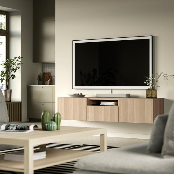 [IKEA/イケア/通販]BESTA ベストーテレビ台, ホワイトステインオーク調/ラップヴィーケン ホワイトステインオーク調,180x42x39 cm[7](29622937) |  | 01