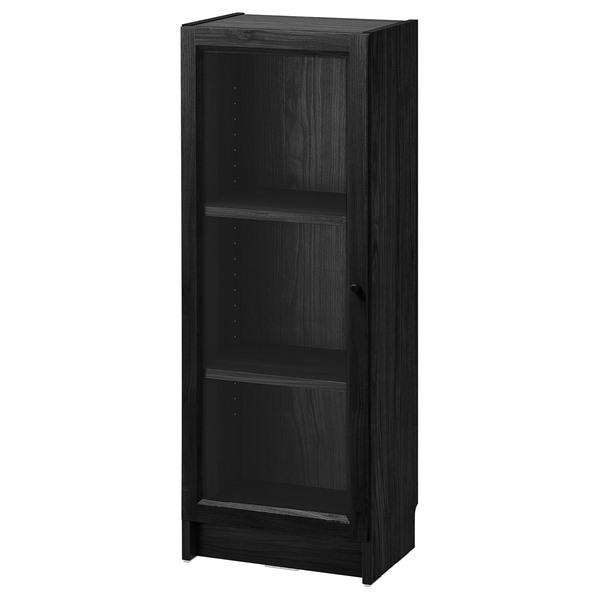 [IKEA/イケア/通販]BILLY ビリー / OXBERG オクスベリ 本棚 扉付き, ブラック オーク調/クリアガラス, 40x30x106 cm[EF](29623767) | 