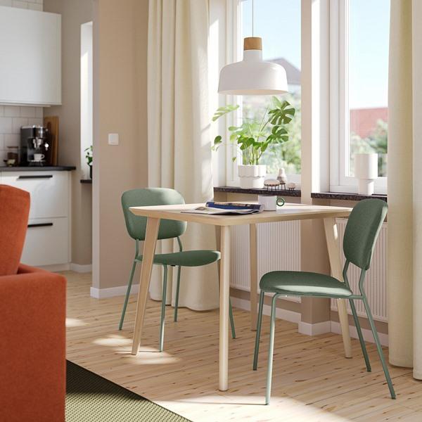 [IKEA/イケア/通販]LISABO リーサボー / VIHALS ヴィーハルス テーブル＆チェア2脚, アッシュ材突き板/グリーン ティッブレビ グレーグリーン, 88 cm[3](2963420 |  | 05