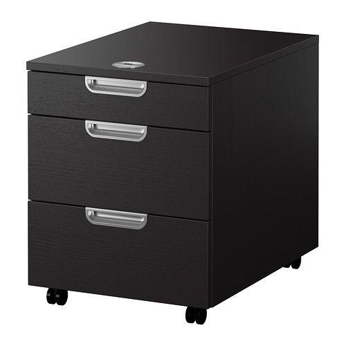 IKEA/イケア GALANT 引き出しユニット キャスター付き, ブラックブラウン | 