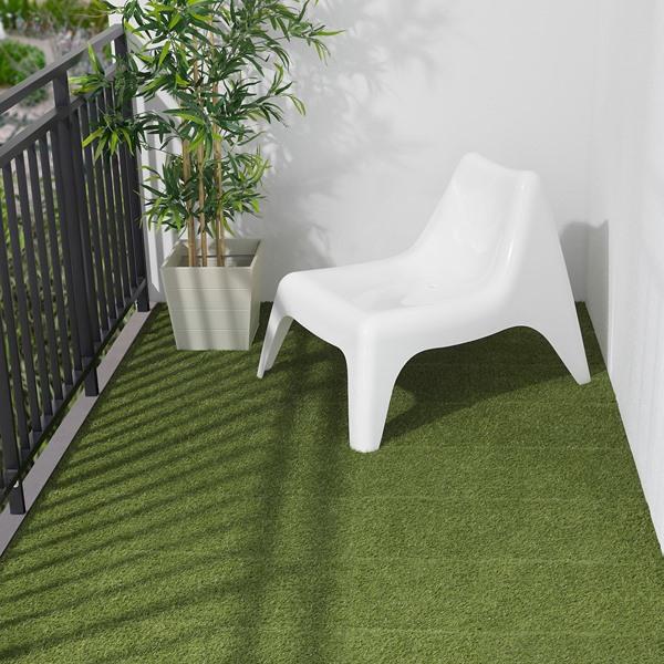 【美品】フロアデッキ屋外用 人工芝 IKEA ルッネンRUNNEN　36枚 IKEA/イケア/通販】RUNNEN ルッネン フロアデッキ 屋外用, 人工芝[C