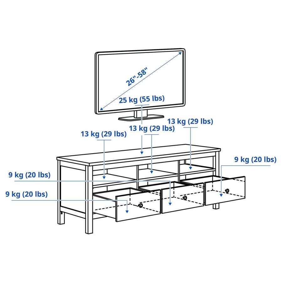 [IKEA/イケア/通販]HEMNES ヘムネス テレビ台, ホワイトステイン, ライトブラウン, 148x47x57 cm[CI](30413527) |  | 06