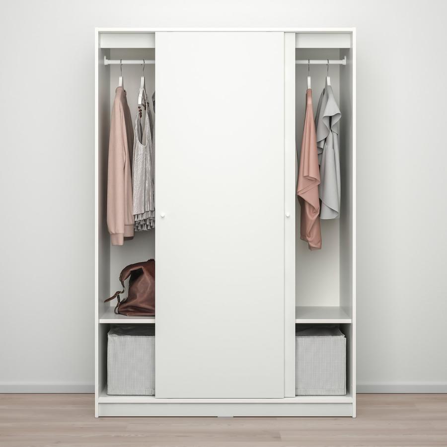 [IKEA/イケア/通販]KLEPPSTAD クレップスタード ワードローブ 引き戸付き, ホワイト, 117x176 cm[3](30437241)の画像