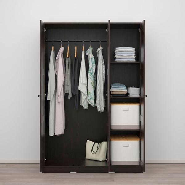 【IKEA/イケア/通販】RAKKESTAD ラッケスタード ワードローブ 扉3枚付き, ブラックブラウン,…[3](30453764)の画像