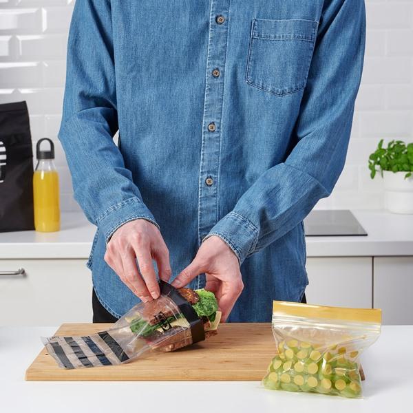 [IKEA/イケア/通販]ISTAD イースタード フリーザーバッグ, 模様入り/ブラック イエロー, 1/0.4 l[A](30525643) |  | 01