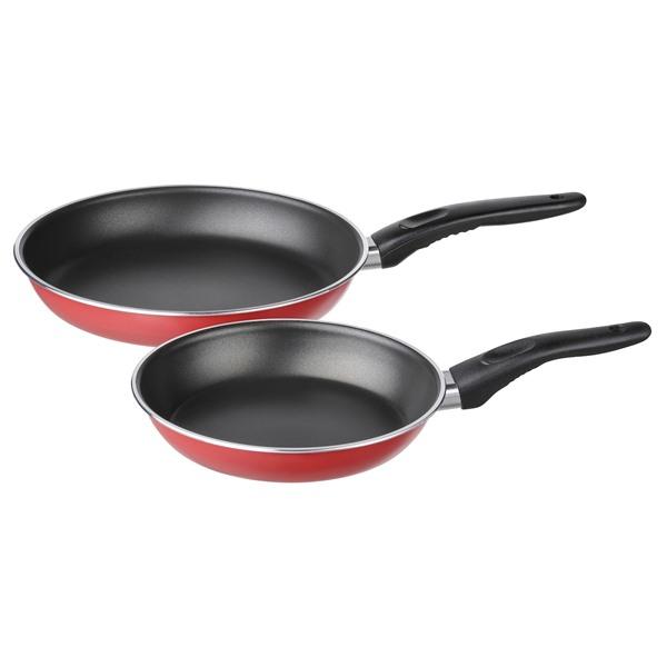 【IKEA/イケア/通販】KAVALKAD キャヴァルカード フライパン2点セット, レッド[C](30529783) | 