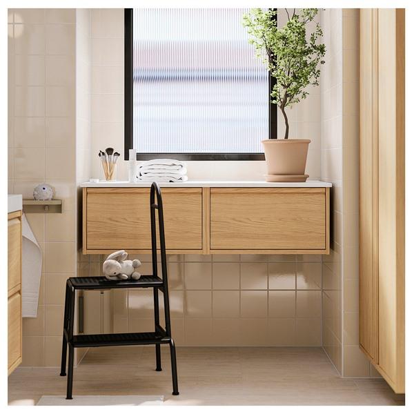 [IKEA/イケア/通販]BASINGEN ベーシンゲンステップスツール ハンドレール付き2段, チャコール[D](30595754) |  | 07