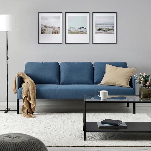 [IKEA/イケア/通販]GLOSTAD グロスタード3人掛けソファ, クニーサ ミディアムブルー[L](30595933) |  | 01
