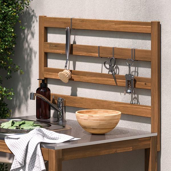 [IKEA/イケア/通販]NAMMARO ネッマローシンク用ユニット, ライトブラウンステイン/ステンレススチール 屋外用,80x62 cm[H](30615380) |  | 01