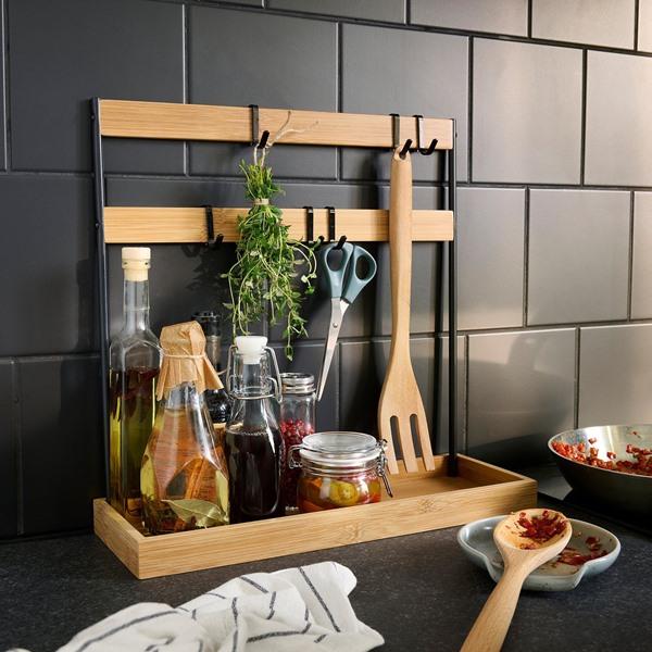[IKEA/イケア/通販]NALBLECKA ノールブレッカ用具ラック, メタル/竹 キッチンカウンタートップ用,38x13x37 cm[A](30618576) |  | 01