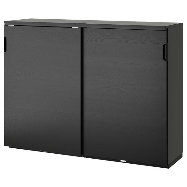 【IKEA/イケア/通販】GALANT ガッラント キャビネット 引き戸付, ブラックステインアッシュ材突き板,…[4](00365132) | 