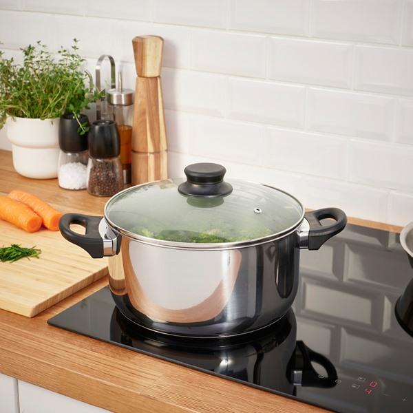 【IKEA/イケア/通販】ANNONS アノンス 鍋 ふた付き, ガラス/ステンレススチール[B](00366810) |  | 01