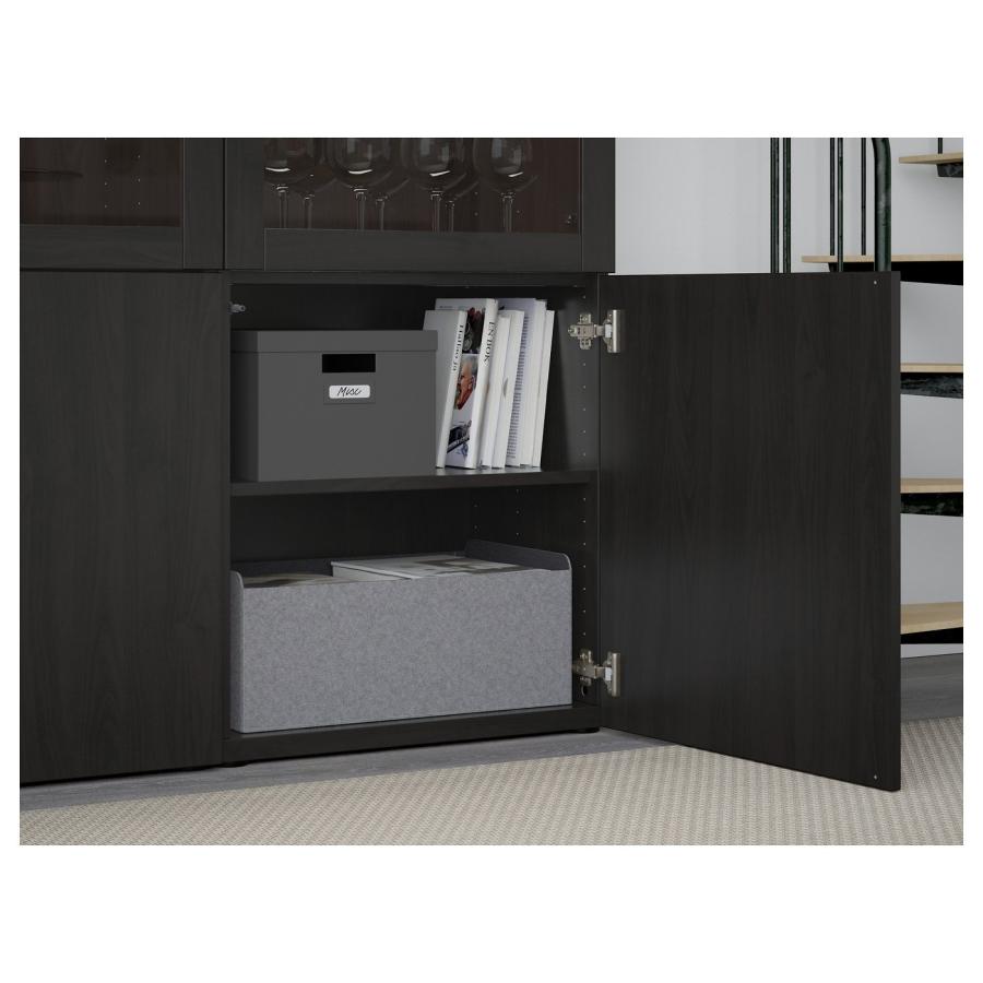 [IKEA/イケア/通販]BESTA ベストー 収納コンビネーション ガラス扉付き, ブラックブラウン ラップヴィーケン/シンドヴィーク ブラックブラウンクリアガラス, 120 |  | 06