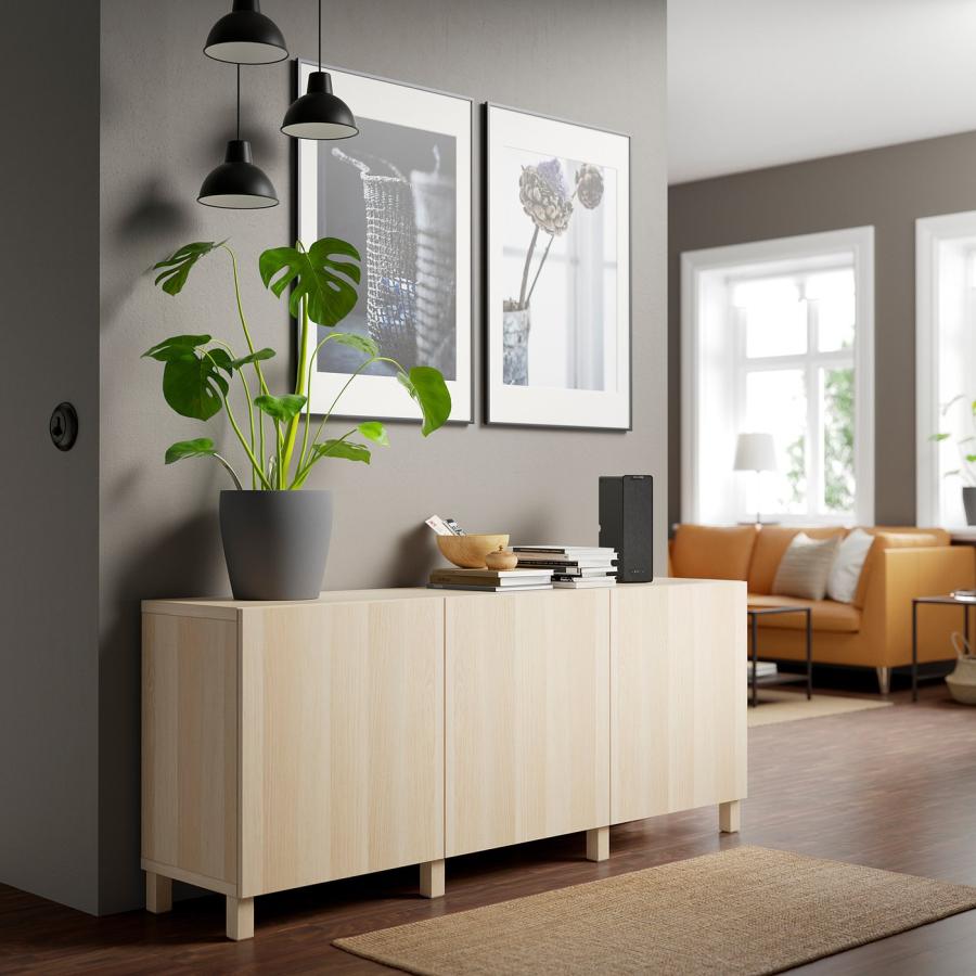 【IKEA/イケア/通販】BESTA ベストー 収納コンビネーション 扉付, ホワイトステインオーク調/ラップヴィーケン/ストゥッバルプ ホワイトステ…[18](39187474) |  | 02
