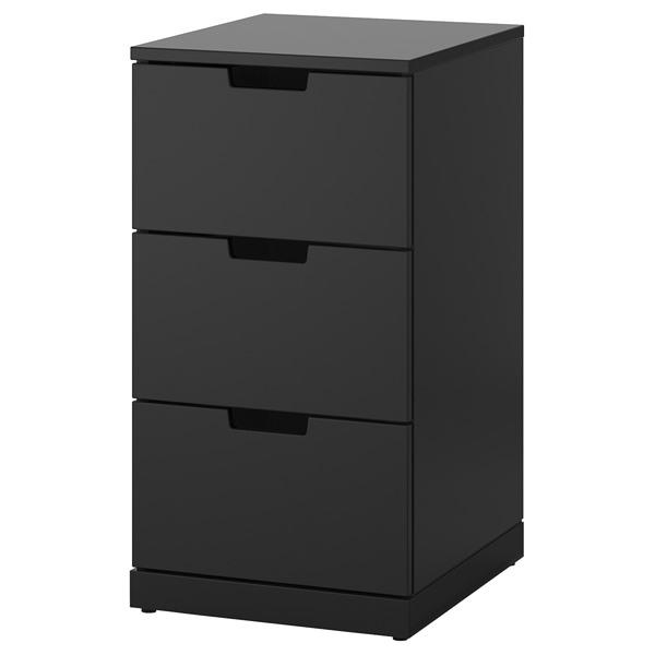 【IKEA/イケア/通販】NORDLI ノールドリ チェスト（引き出し×3）, チャコール[DE](39239840) | 