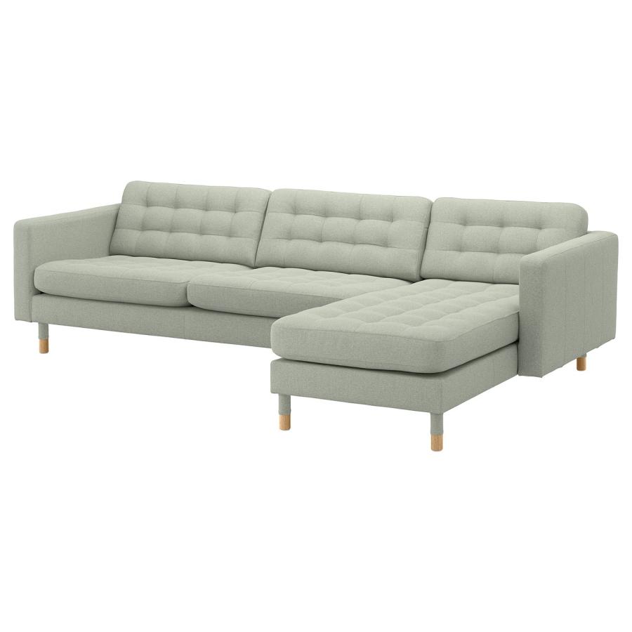 [IKEA/イケア/通販]LANDSKRONA ランズクローナ 4人掛けソファ, 寝椅子付き/グンナレド ライトグリーン/ウッド[4](39270468) | 