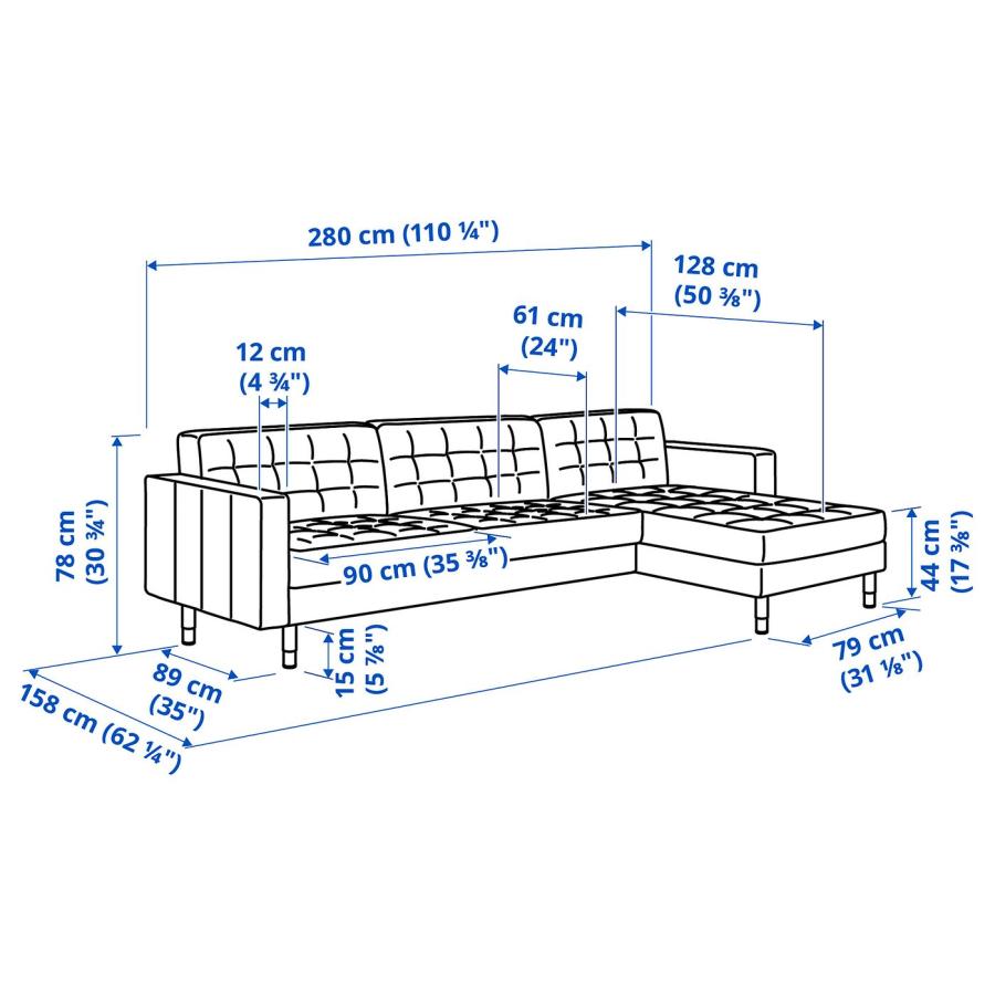 [IKEA/イケア/通販]LANDSKRONA ランズクローナ 4人掛けソファ, 寝椅子付き/グンナレド ライトグリーン/ウッド[4](39270468) |  | 08