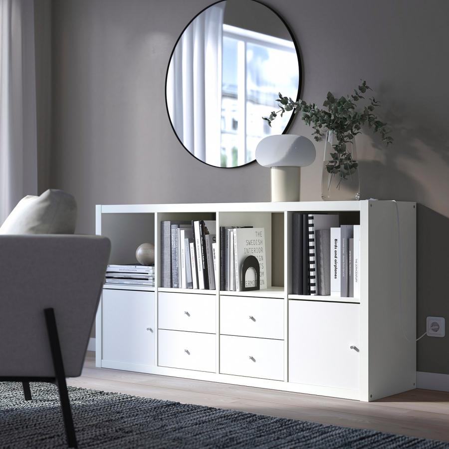 IKEA シェルフ　 KALLAX カラックス シェルフユニット インサート4個付き, ホワイト