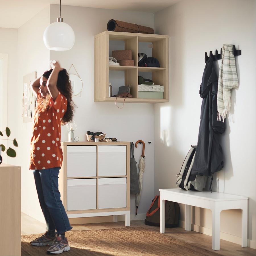 [IKEA/イケア/通販]KALLAX カラックス シェルフユニット 下部フレーム付き, ホワイトステインオーク調/ホワイト, 77x94 cm[DD](39443940) |  | 01