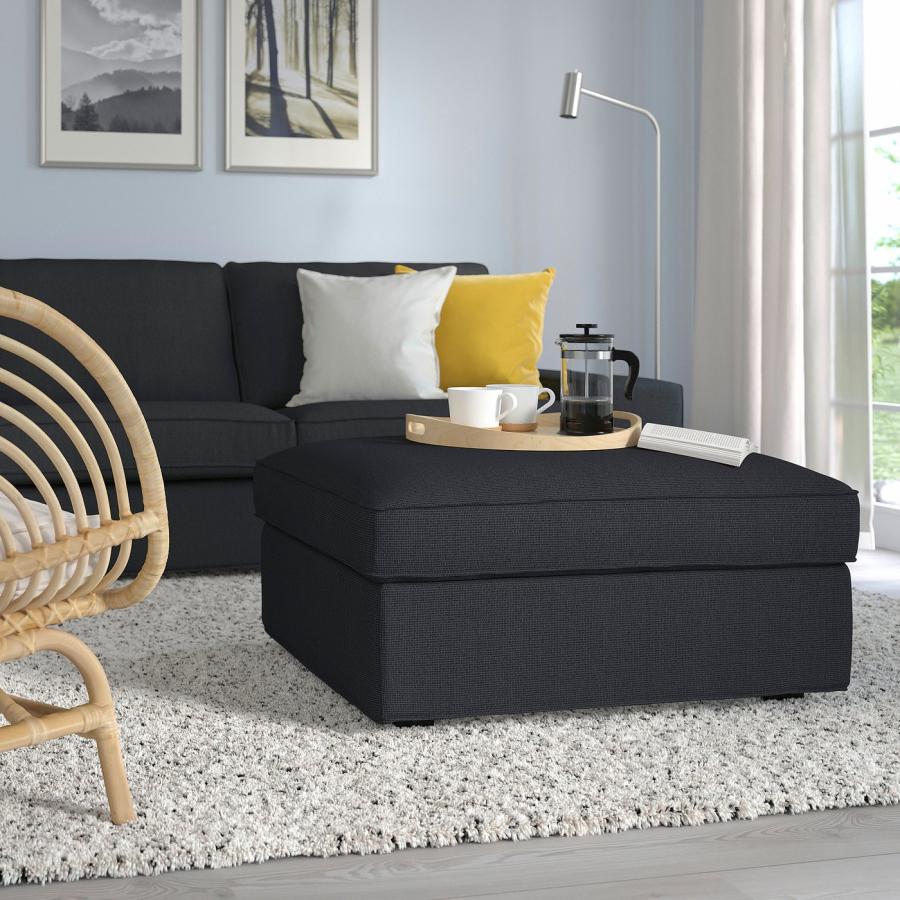 【IKEA/イケア/通販】KIVIK シーヴィク オットマン 収納付き, トレースンド チャコール[IB](39482899)の画像