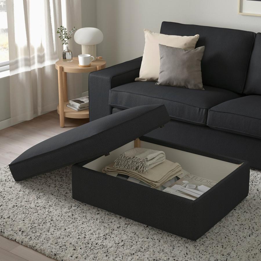 【IKEA/イケア/通販】KIVIK シーヴィク オットマン 収納付き, トレースンド チャコール[IB](39482899)の画像